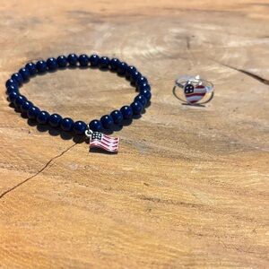 NWP Patriotic Bracelet and adjustable Ring Set